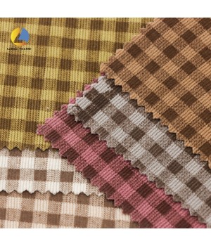 Trend Style Prinstripe Garment Gingham Printed Corduroy 100% Cotton 21 Stripes Corduroy Dyed Plaids For Sofa Covers