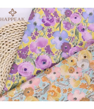 Factory Wholesale 100% Cotton Voile Fabric Big Flower Liberty Custom Digital Print Floral Woven Cotton Fabric