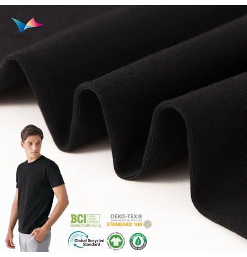 Wholesale 260 gsm Knitted Cotton Fabric Cotton Jersey Fabric 100% Cotton Fabric for T-shirt Clothing