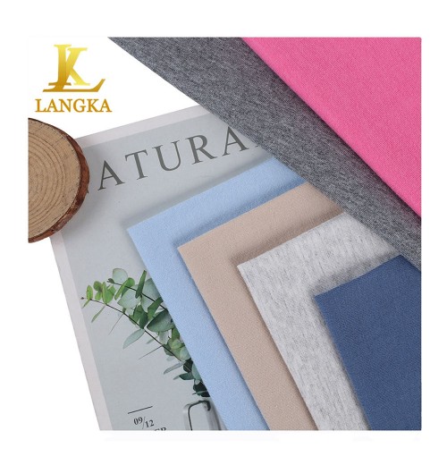 Langka import organic solid 100% pure color Cotton material fabric for clothing t-shirt pajamas made in china