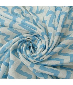 New Arrival Handblock Indian Traditional zigzag printed custom fabric soft and lightweight cotton fabric for clothing